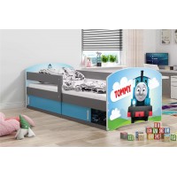 Bērnu gulta ar matraci LUKI 160x80 pelēks/tommy